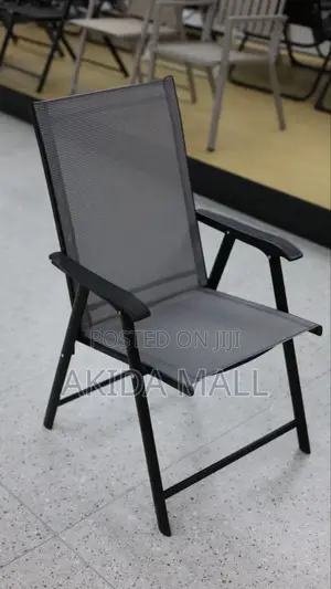 Metal-Framed Outdoor Folding Chair WTH Armrest,Sling-Style Seat Back