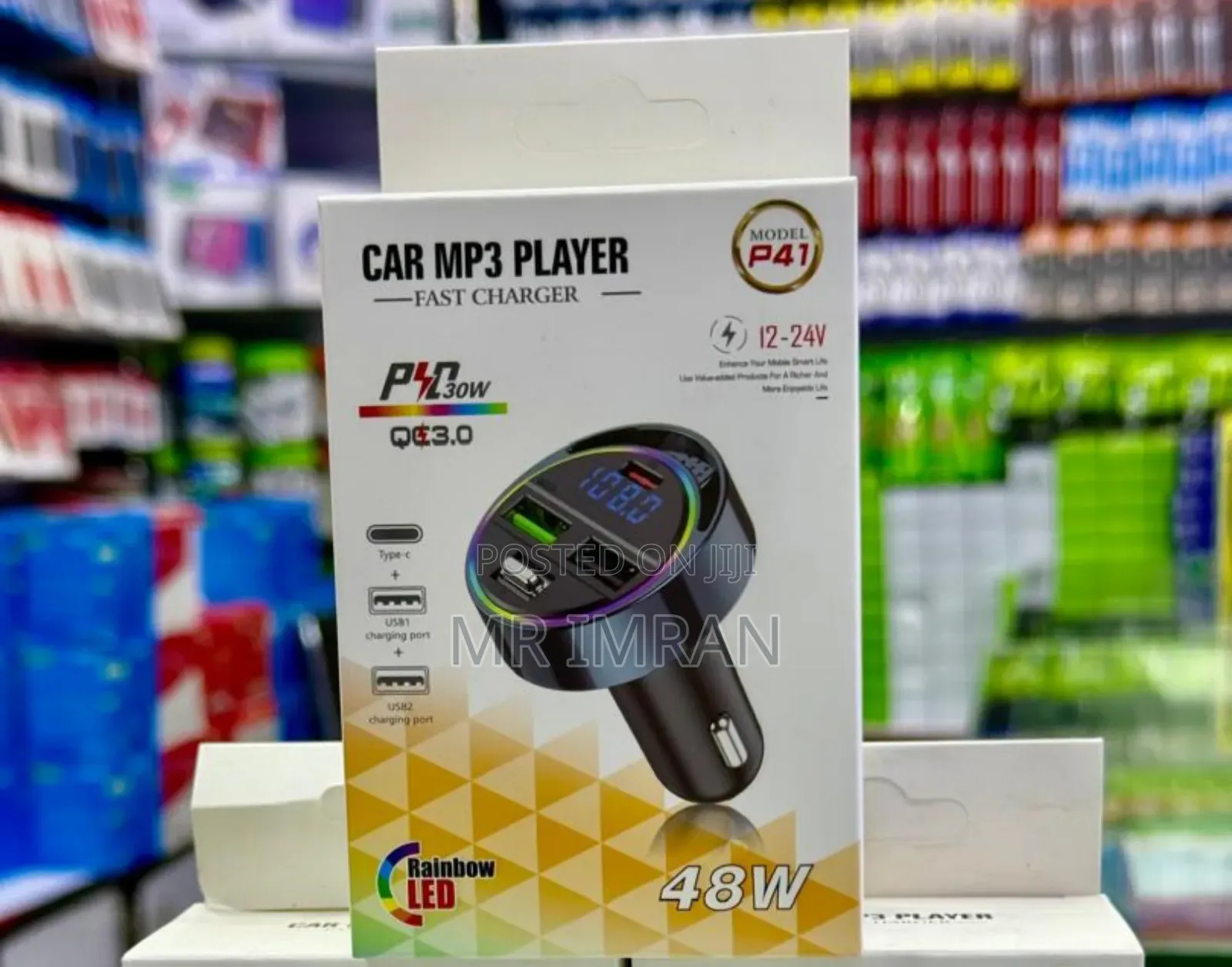 P41 Car Mp3 Player and Fast Charger.