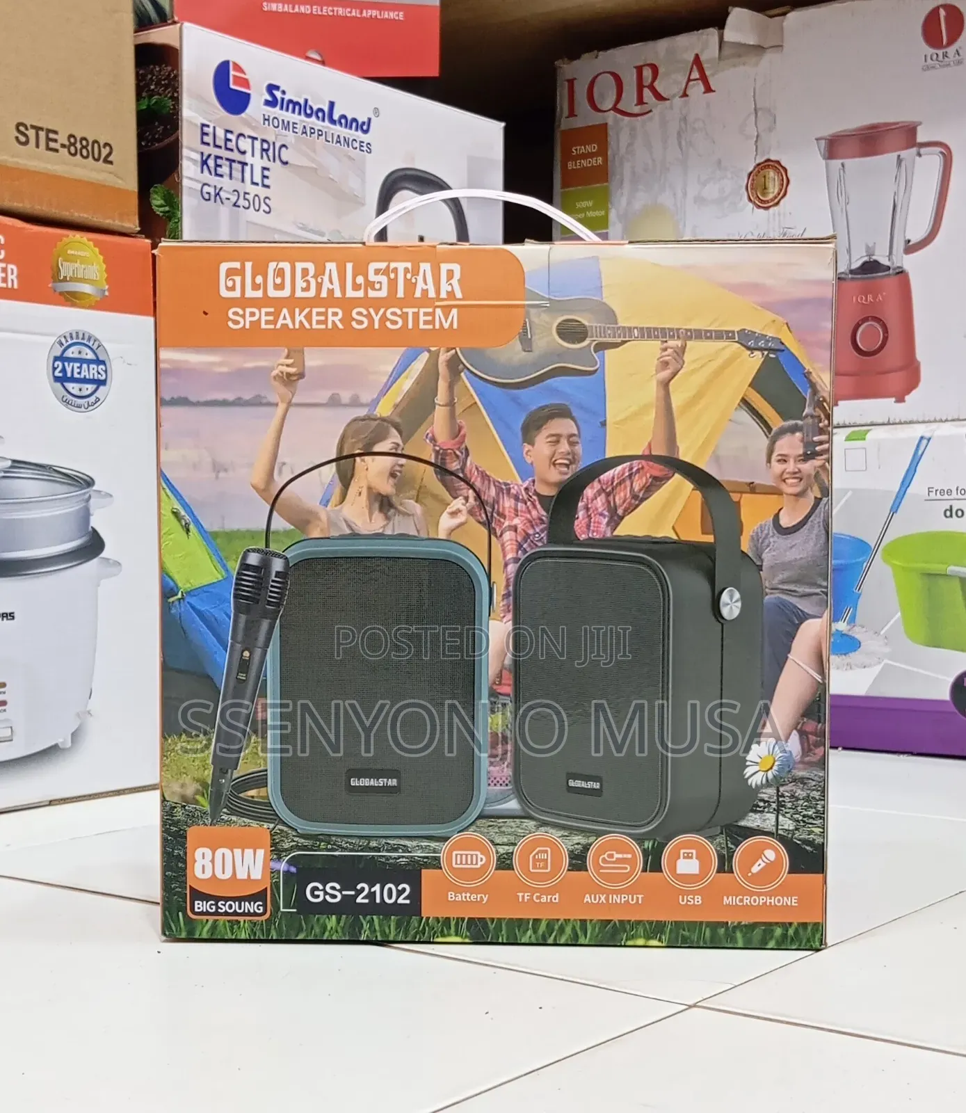 Globalstar 80w Portable Speaker System With Subwoofer 3000mah Battery