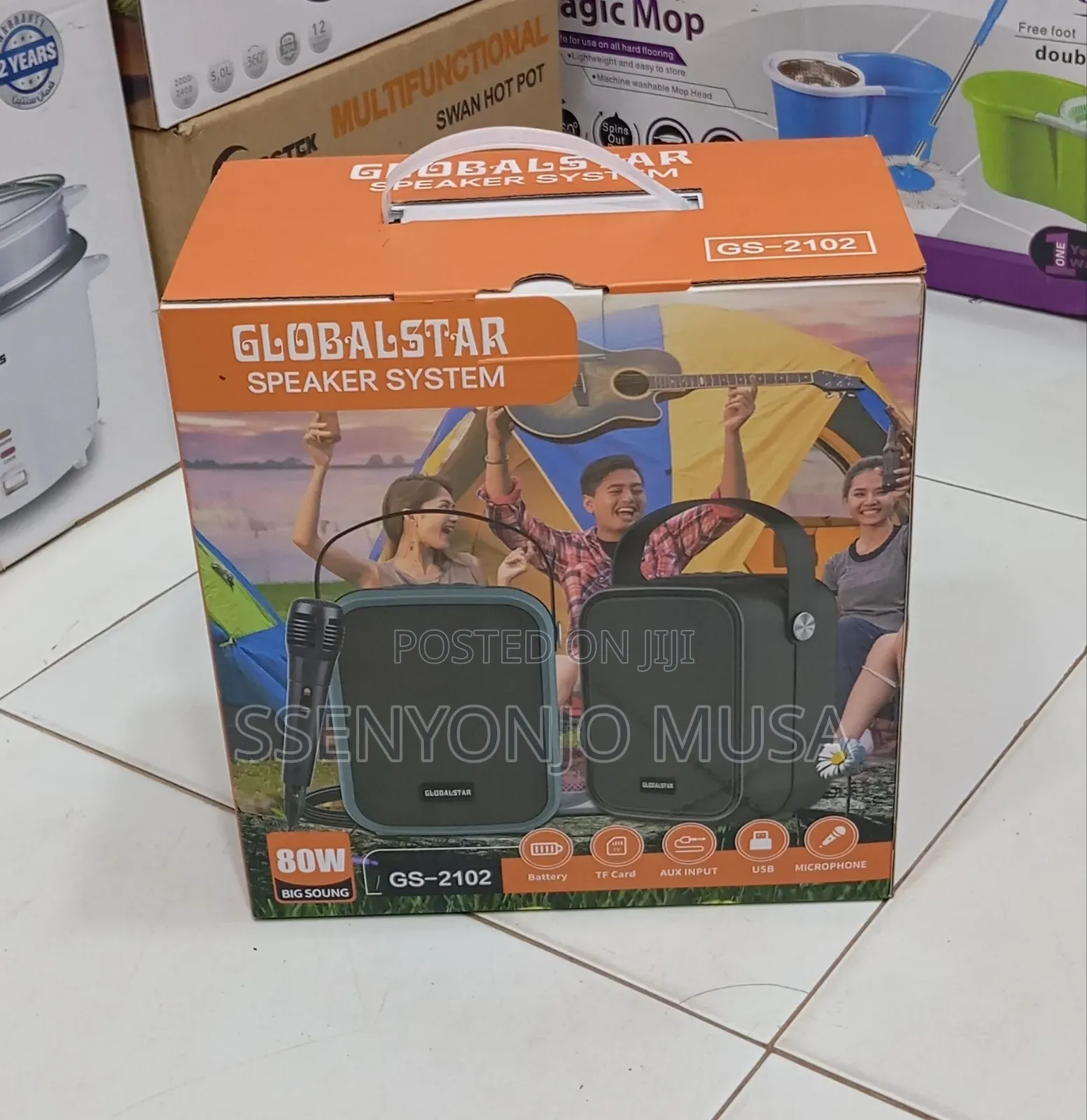 Globalstar 80w Portable Speaker System With Subwoofer 3000mah Battery