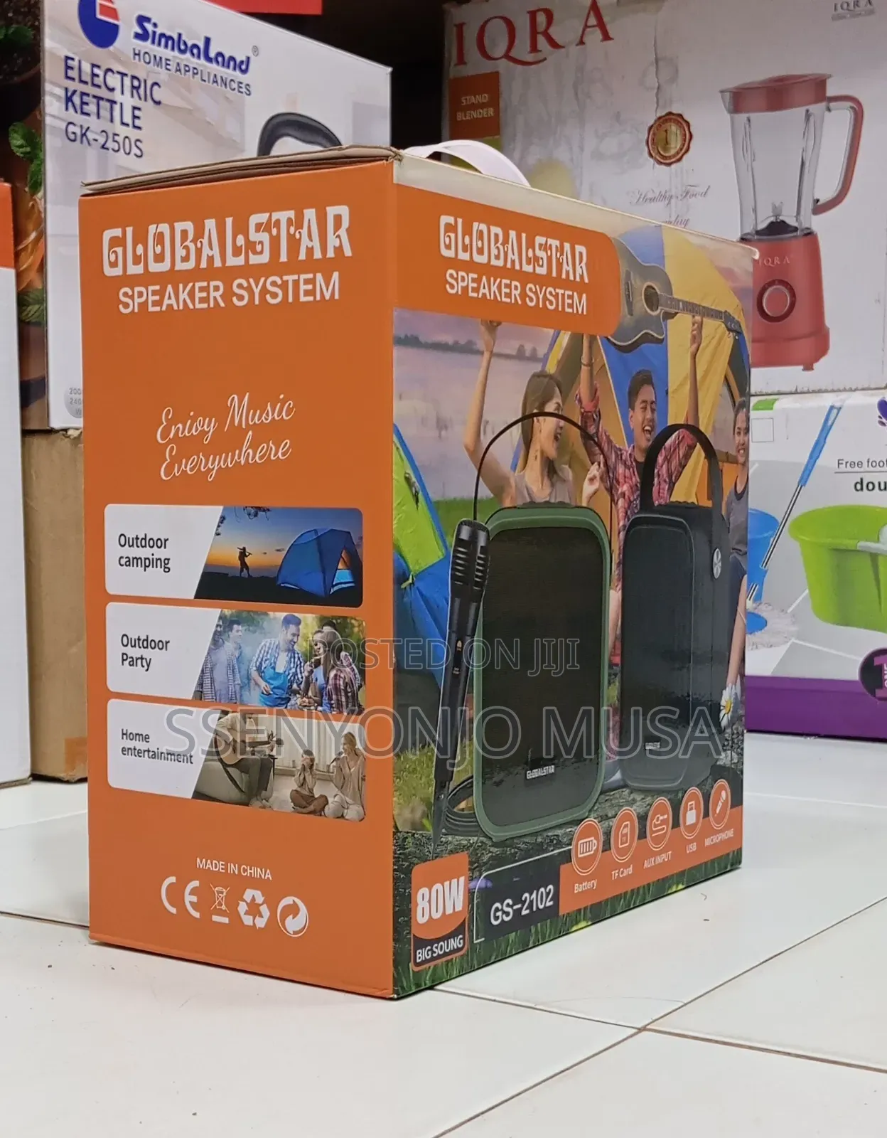 Globalstar 80w Portable Speaker System With Subwoofer 3000mah Battery