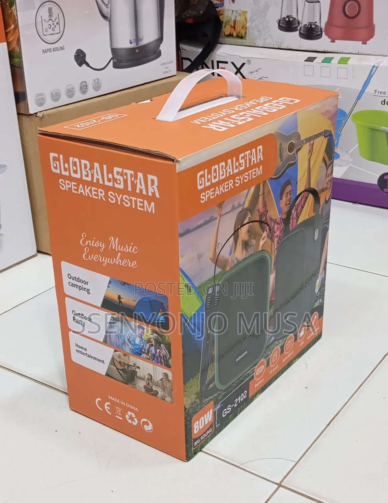 Globalstar 80w Portable Speaker System With Subwoofer 3000mah Battery