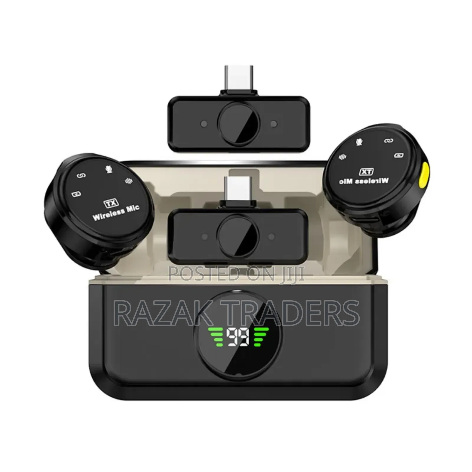 2pcs Wireless Lavalier Magnetic 2.4ghz Noise Canceling Type C Clip