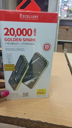 Excellent P68 20,000mah Golden Spark Power Bank.