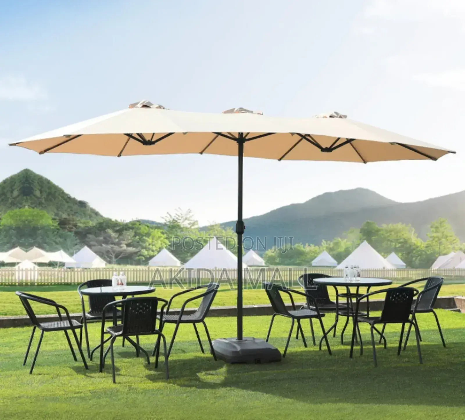 5mtrs Large Phi-Villa Triple Sides Parasol Umbrella