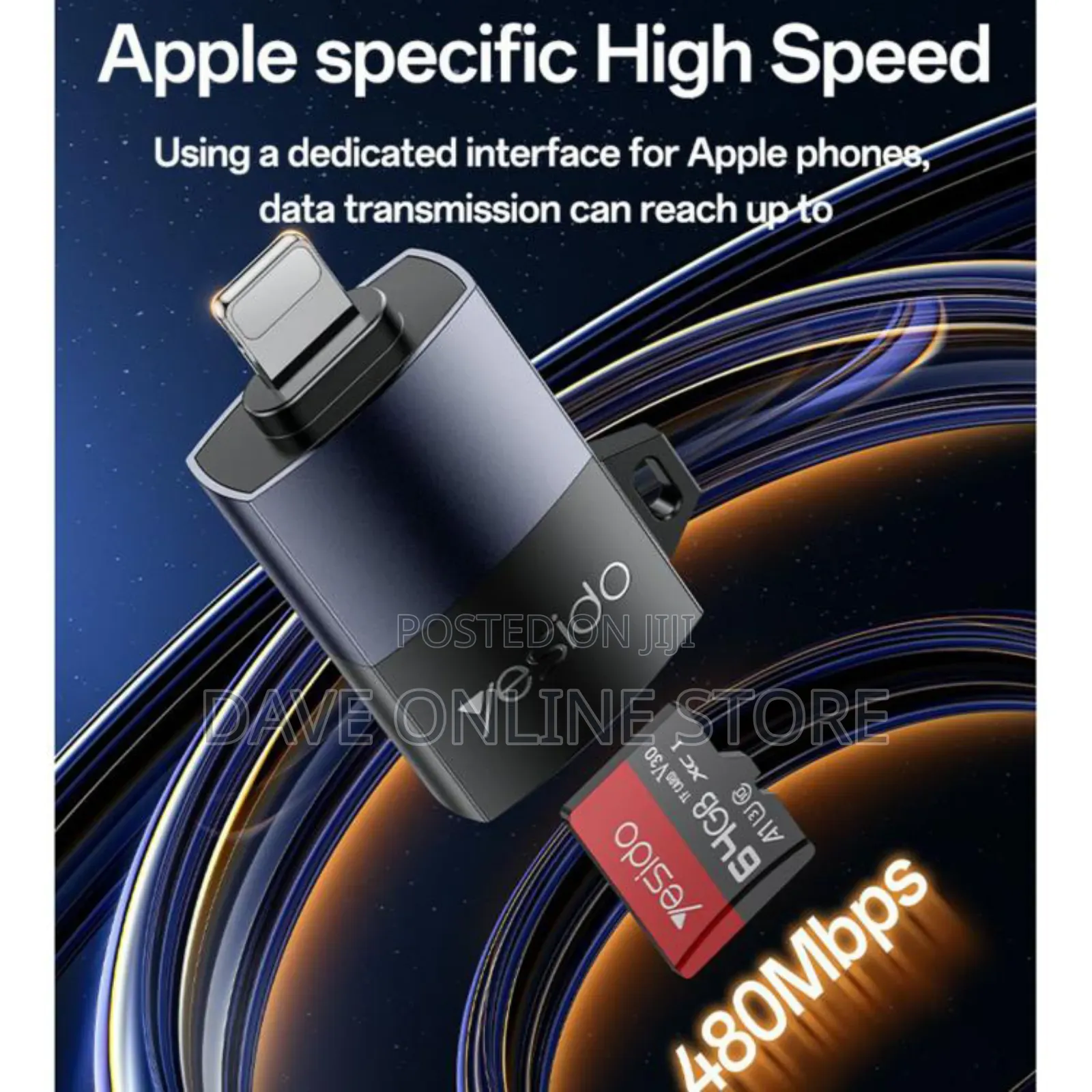 Yesido Gs38 Lightning to Tf Card Reader for iPhone iPad