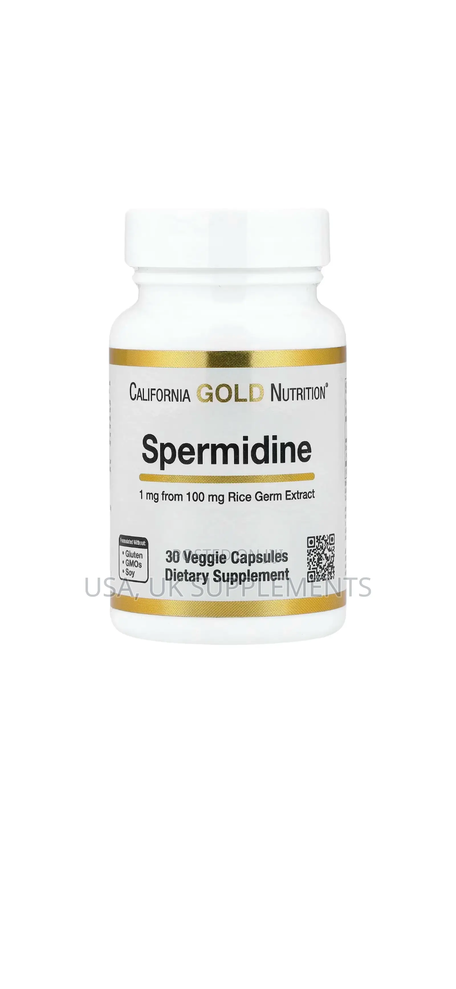 California Gold 1mg Spermidine, Rice Germ Extract 30capsules