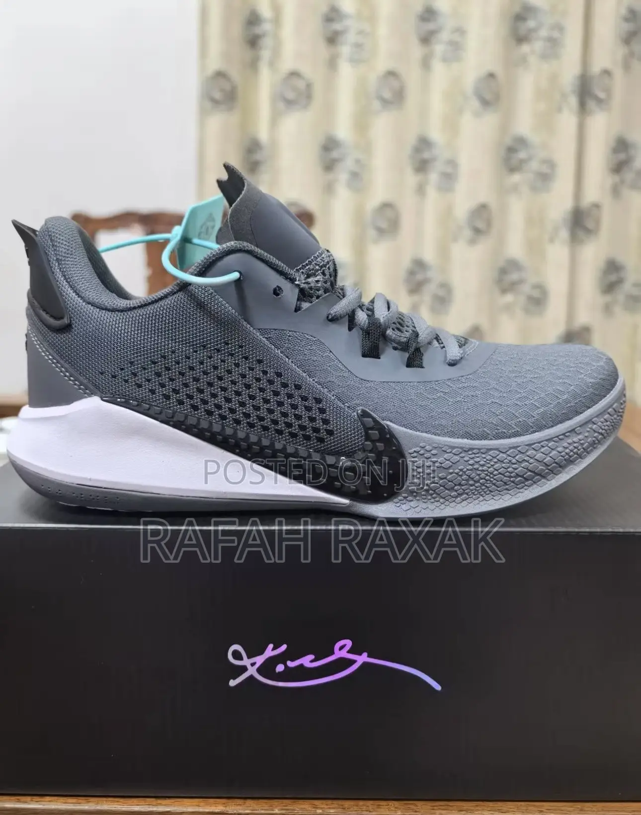 Original Cool Grey Nike Kobe Mamba Fury Basketball Sneakers
