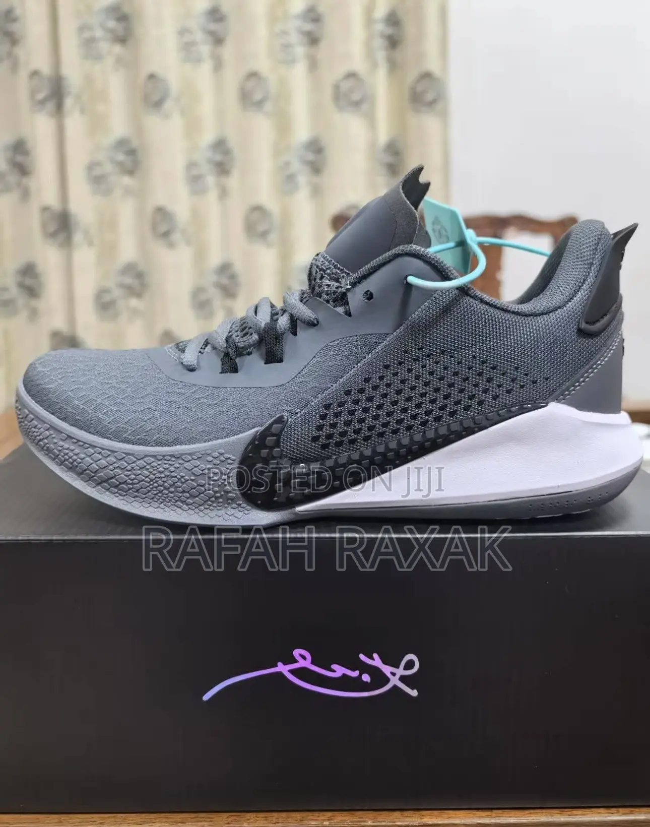 Original Cool Grey Nike Kobe Mamba Fury Basketball Sneakers