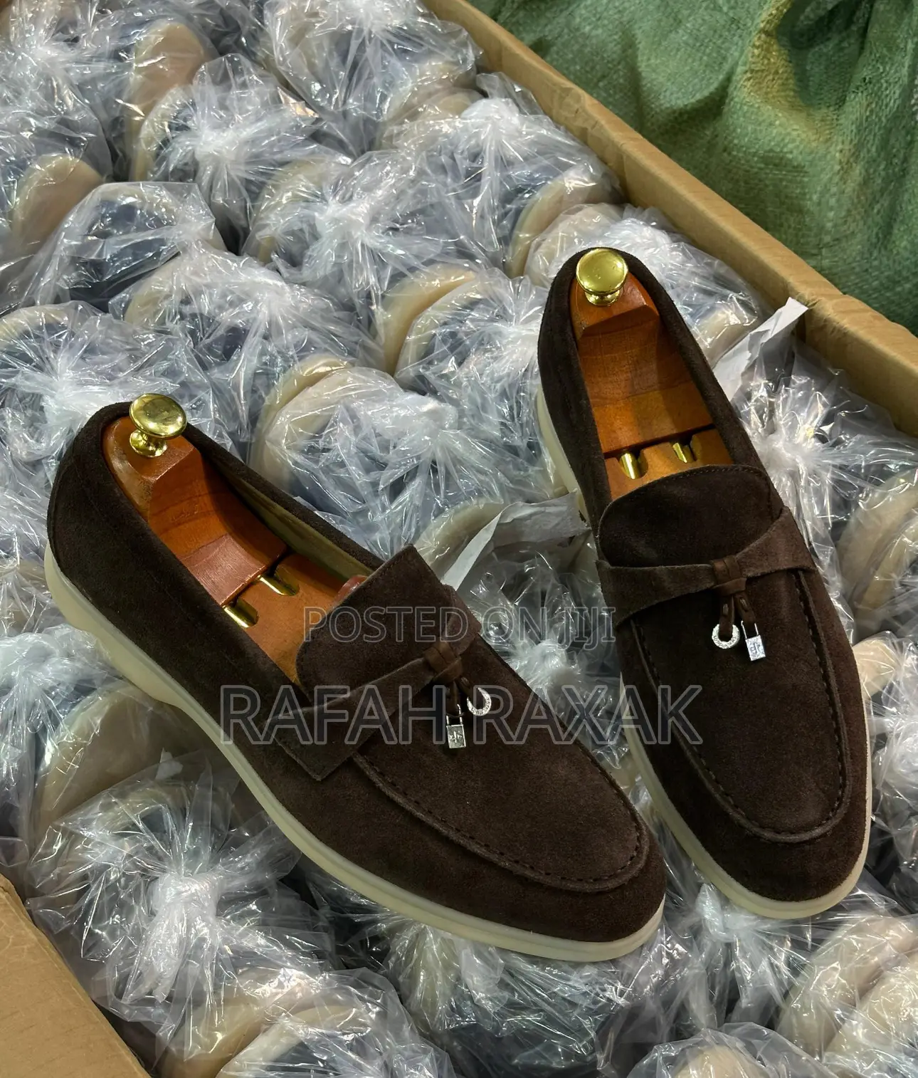Men’S Coffee Brown Loro Piana Summer Walk Suede Loafers