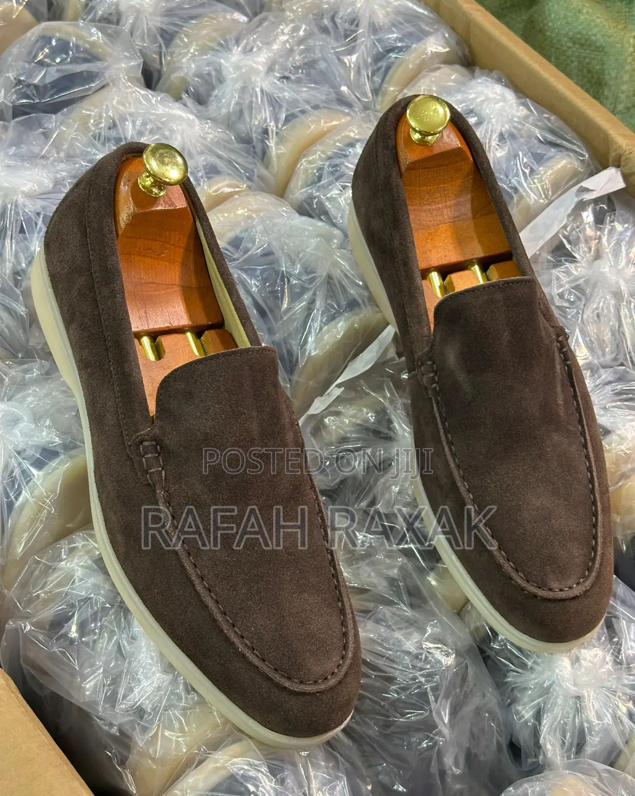 Men’S Classic Brown Suede Loro Piana Loafers
