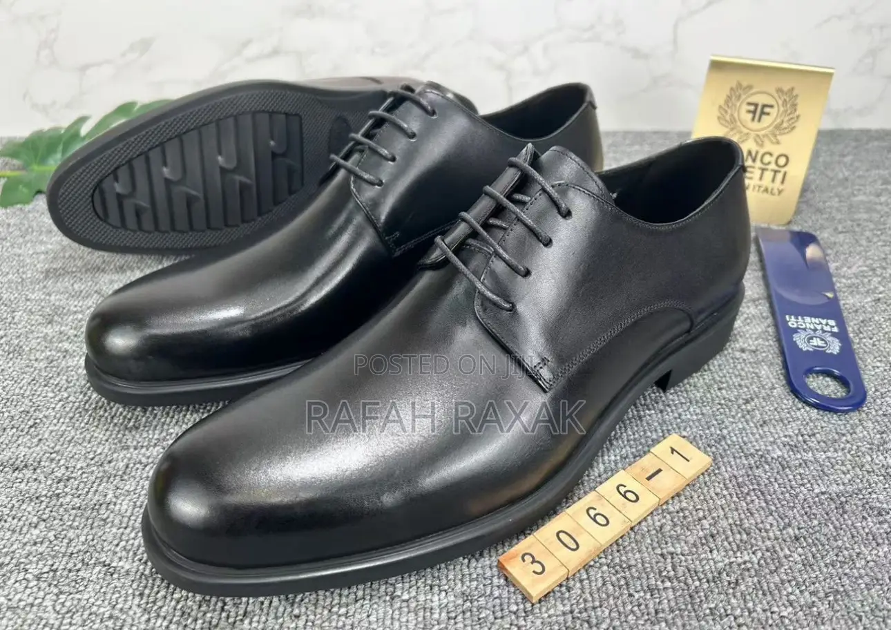 Original Black Franco Banetti Formal Leather Shoes