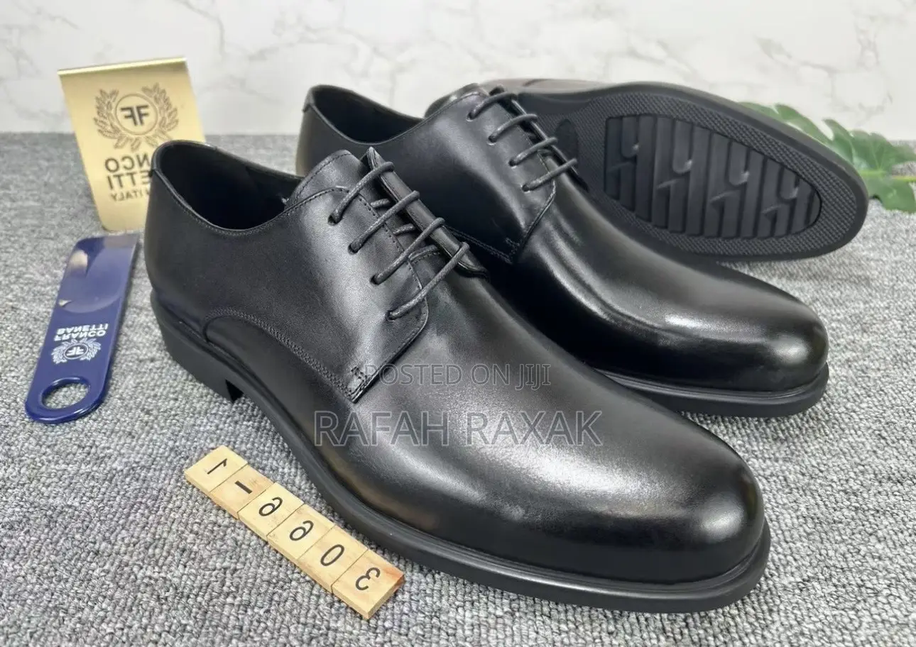 Original Black Franco Banetti Formal Leather Shoes