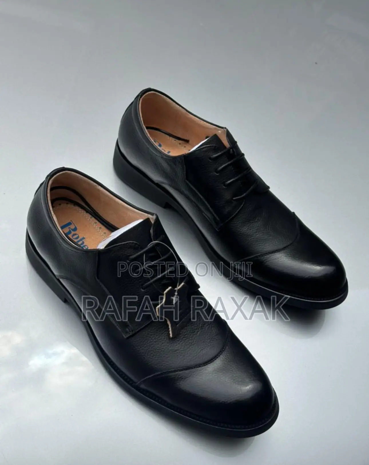 Men’S Classic Black Premium Leather Roberto Venuti Oxford Formal Shoes