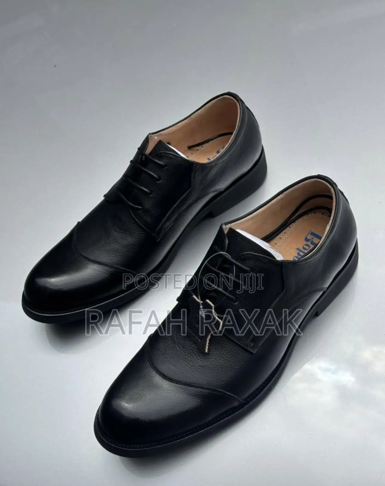 Men’S Classic Black Premium Leather Roberto Venuti Oxford Formal Shoes