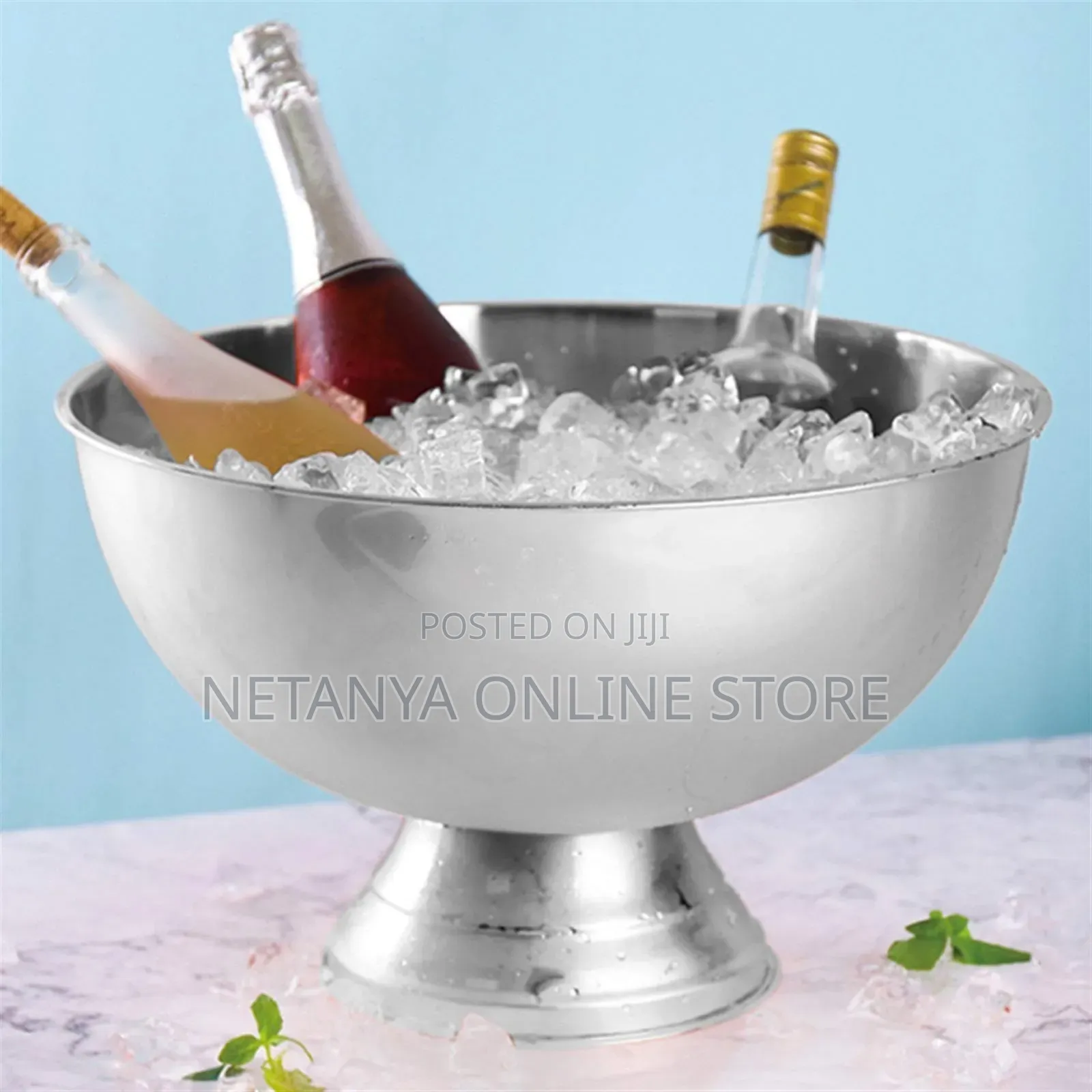 Large Stainless Steel Round Ice Bucket