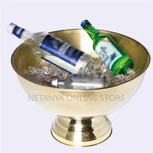 Large Stainless Steel Round Ice Bucket