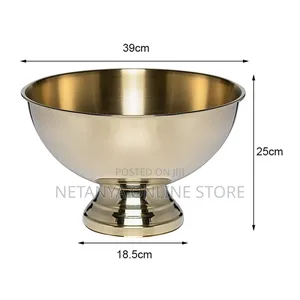 Large Stainless Steel Round Ice Bucket