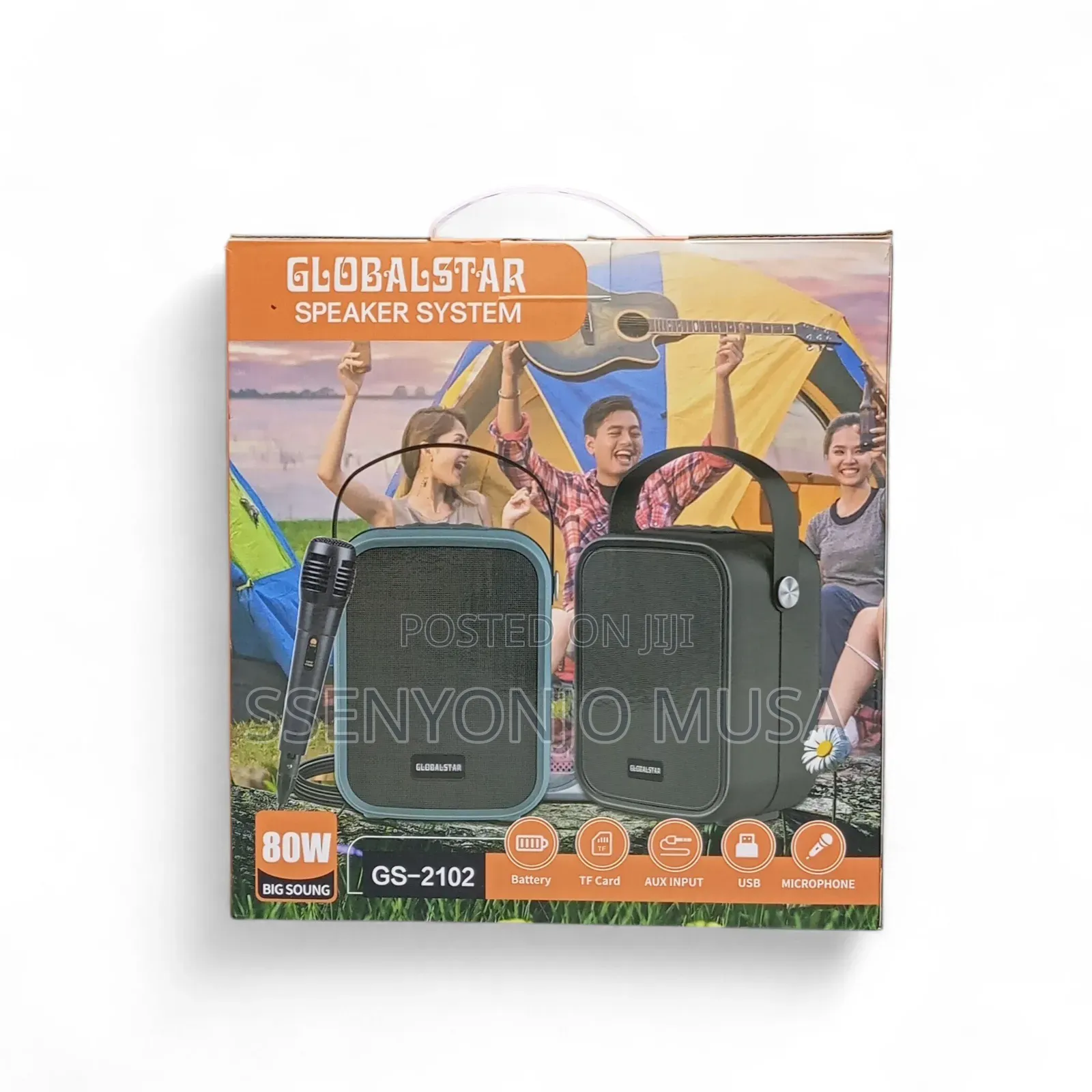 Globalstar 80w Portable Speaker System With Subwoofer 3000mah Battery