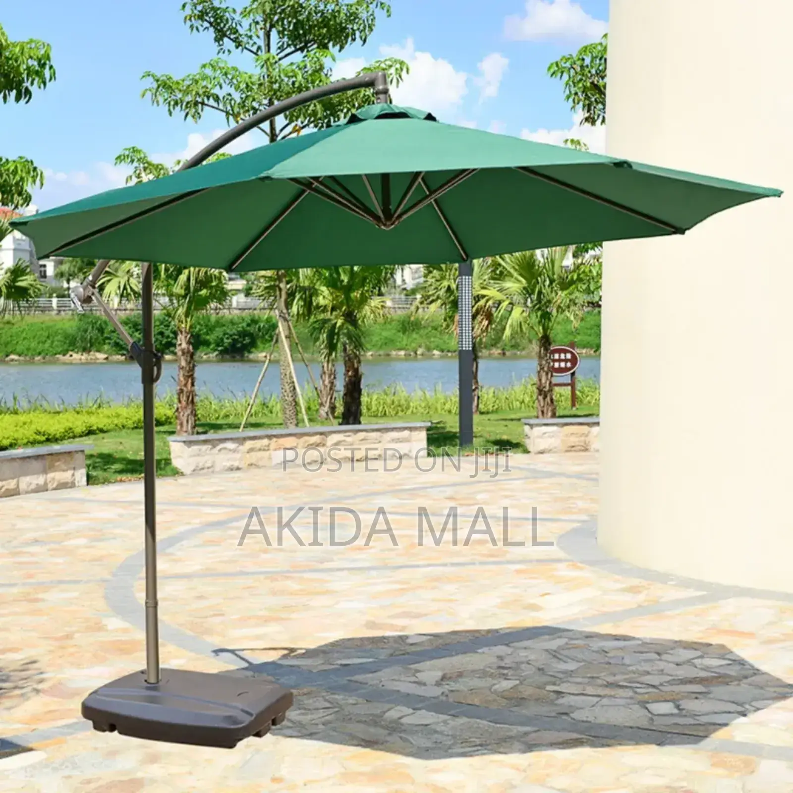 3mtrs Cantilever Patio Umbrella With 20litres Weighted Base