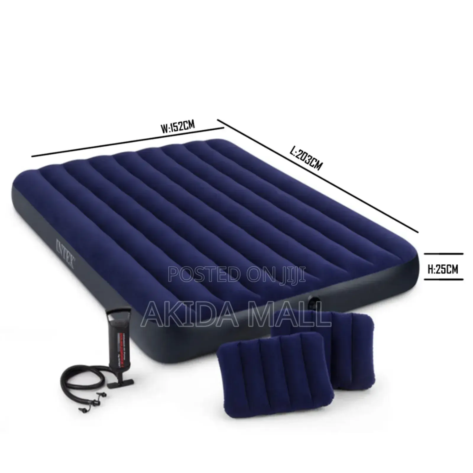 Intex 5x6 Flocked Downy Airbed Pressure Mattress With 2pillows Pump