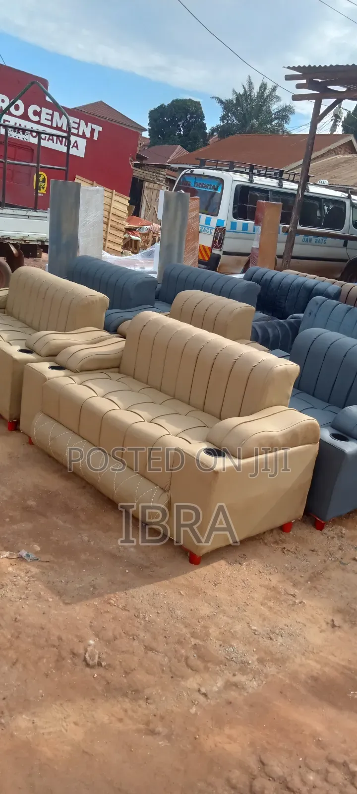 A Leather Five Seater Sofa With Good Material