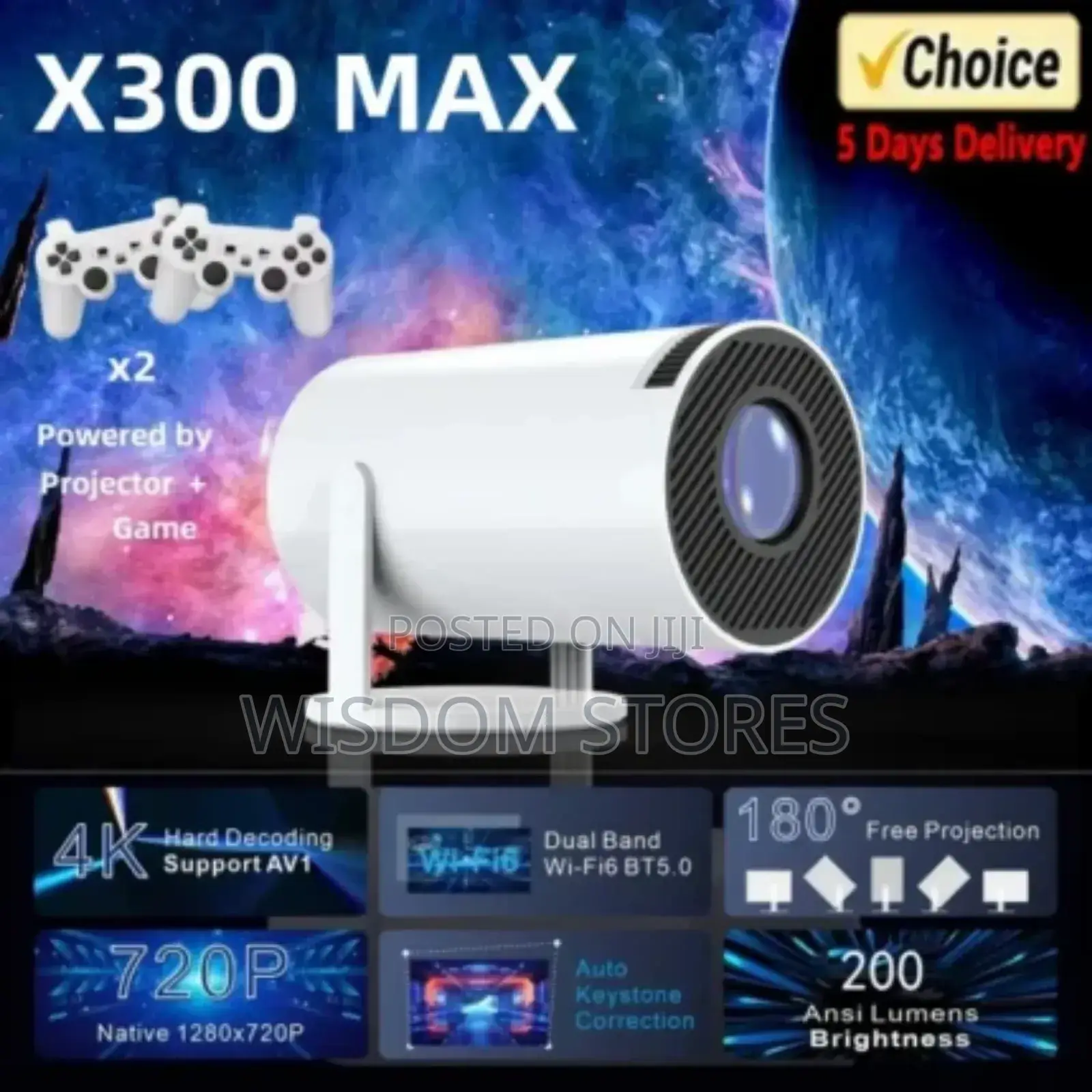 New Projector Android 11 Hd 3d 1280*720p Hy300