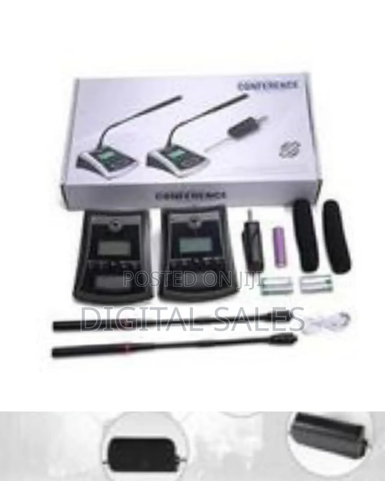 2 Piece Portable Dual Channel Conference Podium Wireless Microphone