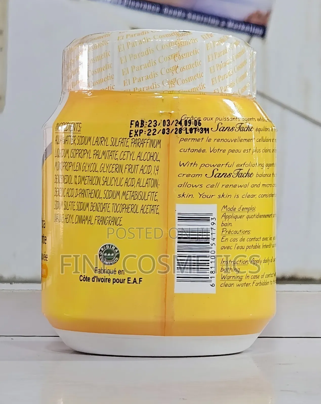 Original Sans Tache Uniforming Skin Lightening Cream 300grams
