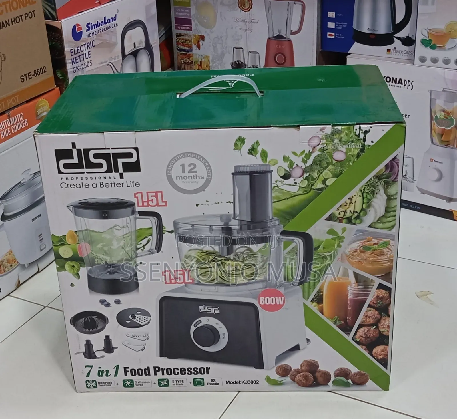 DSP 7-in-1 Food Processor 600w With Blender, Chopper, Juicer