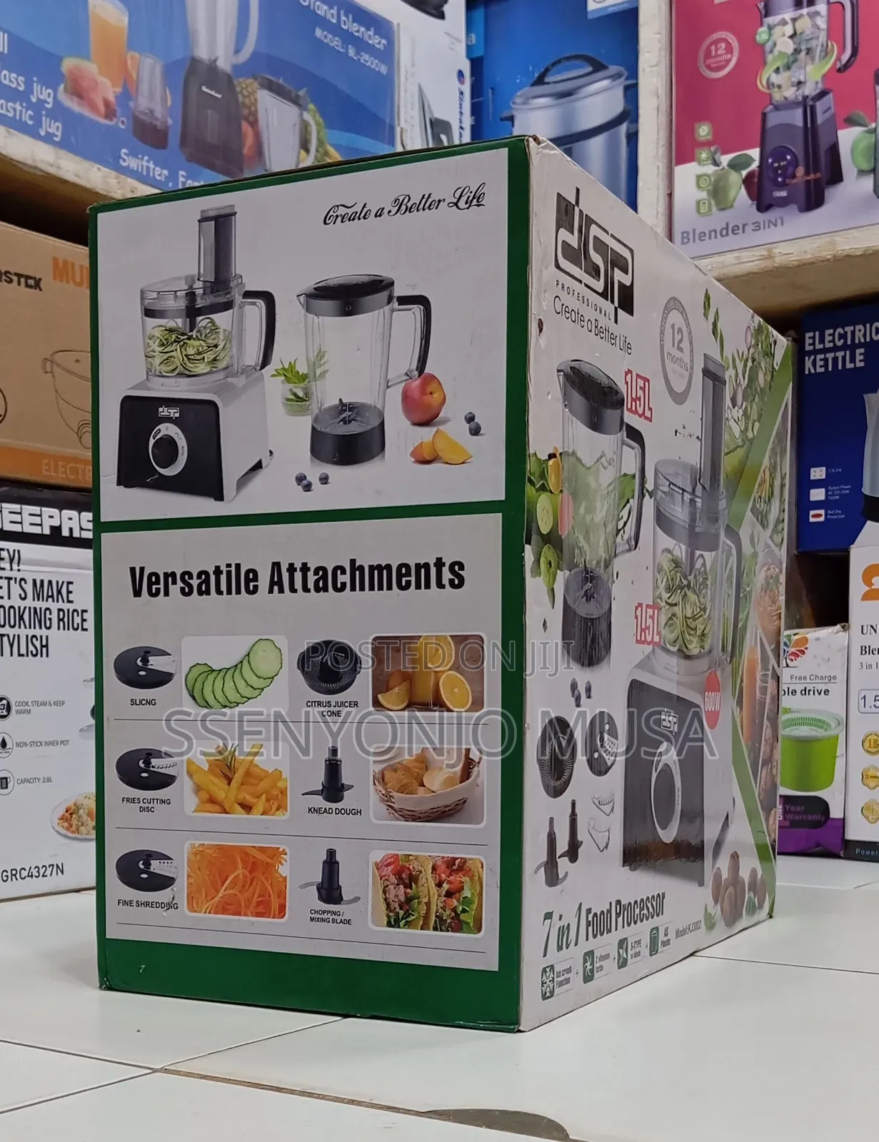 DSP 7-in-1 Food Processor 600w With Blender, Chopper, Juicer