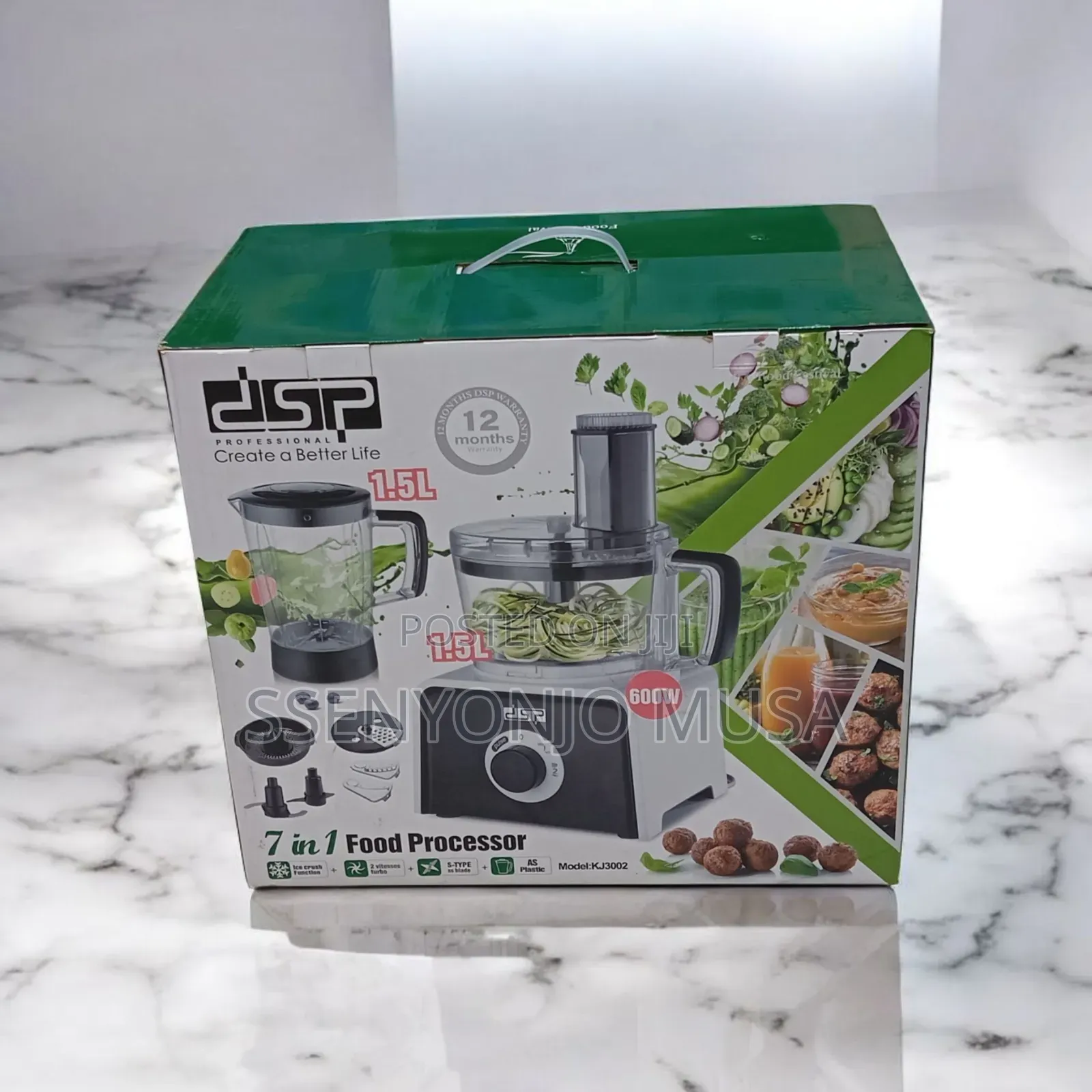 DSP 7-in-1 Food Processor 600w With Blender, Chopper, Juicer