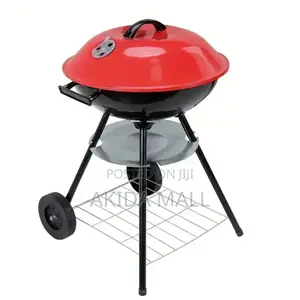 17" Charcoal Portable Barbecue Grill Kettle With Wheels