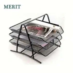 3tier Office Mesh File Tray Desk Document Organiser