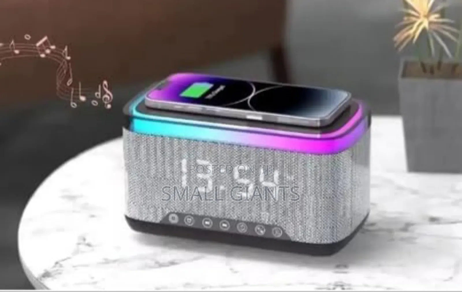 Multifunction Bluetooth Speaker With Alarm Clock Wireless Charger