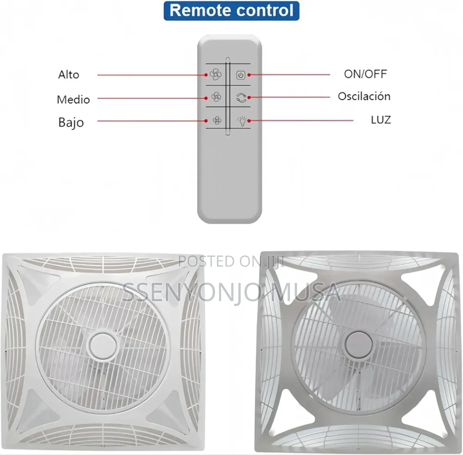 Modi 60×60 Box Ceiling Fan (14 Inch) With 4 Led Lights Remote Control