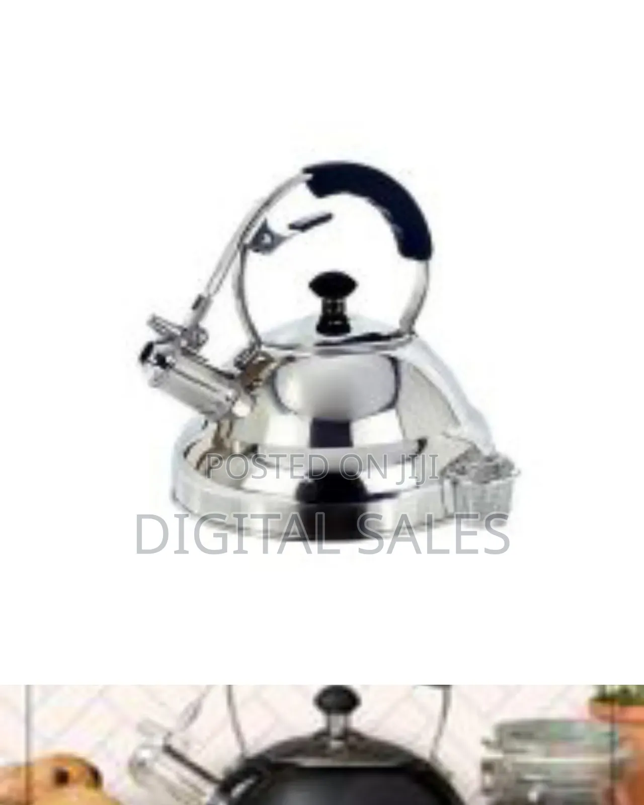 6 Litre Stove Top Whistling Kettle Stainless Steel Mirror Finish