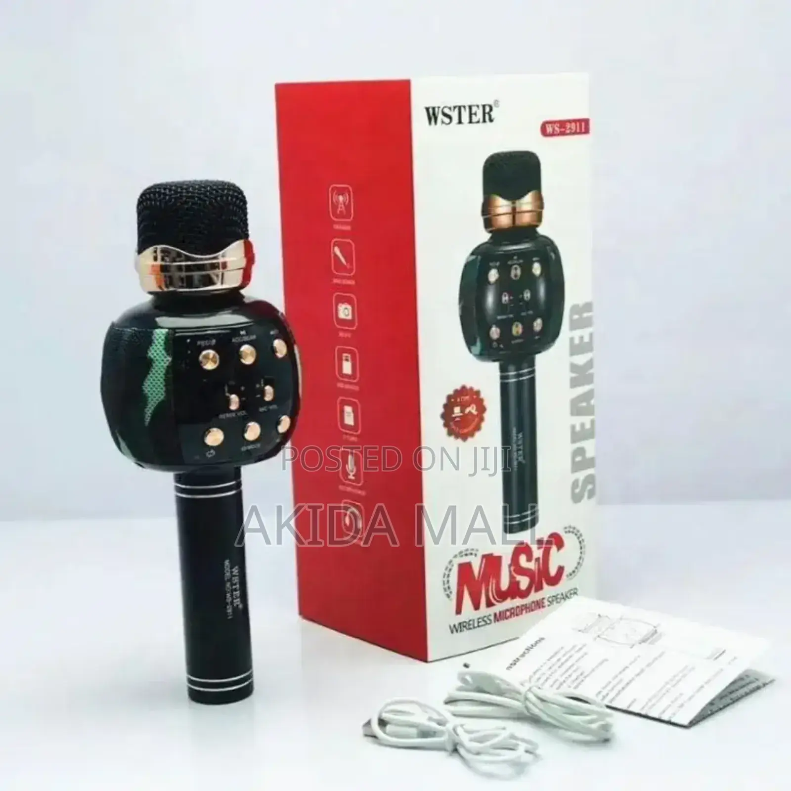 Wster Ws-2911 Wireless Bluetooth Karaoke Microphone and Speaker