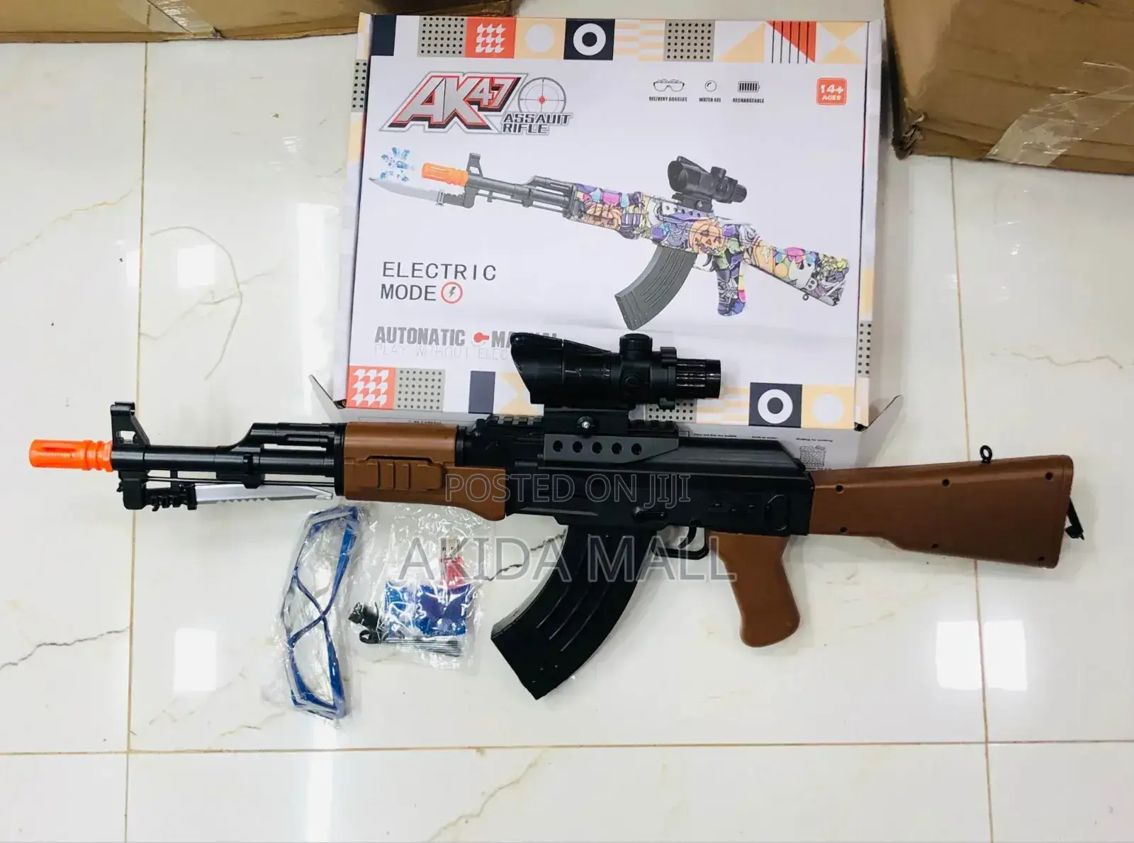 Kids Plastic Ak47 Electric Flash Toy Gun