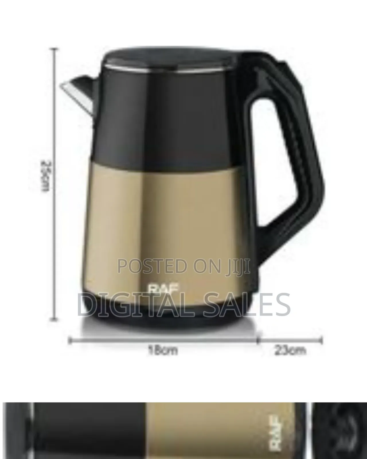 Raf 2.5l Electric Stainless Steel Cordless Kettle Double Layer Tea