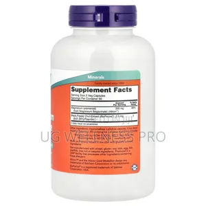 Now Foods, Magnesium Glycinate With Bioperine, 180 Veg Capsules