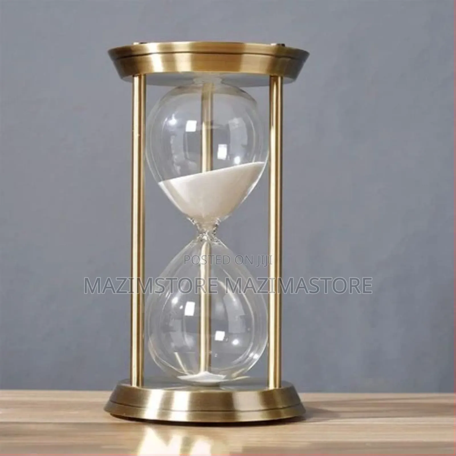 Elegant Brass Glass Hourglass / Sand Timer - Timeless Desk Decor
