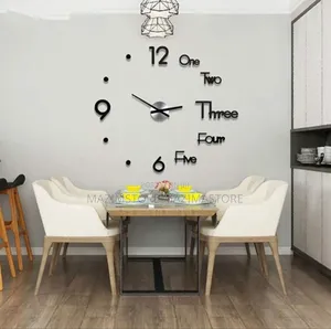 Stick on Wall Clock Diy Large Modern Design Decal 3d