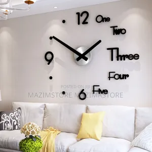 Stick on Wall Clock Diy Large Modern Design Decal 3d