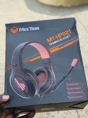 Gaming Headphones Brand Black Orange White Orange Meetion