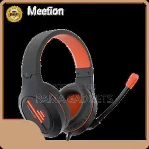 Gaming Headphones Brand Black Orange White Orange Meetion