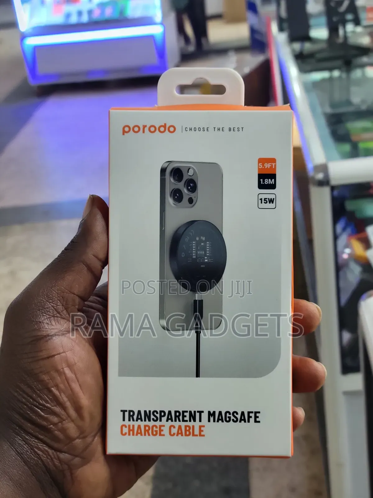 Porodo Transparent Magsafe Charge Cable.