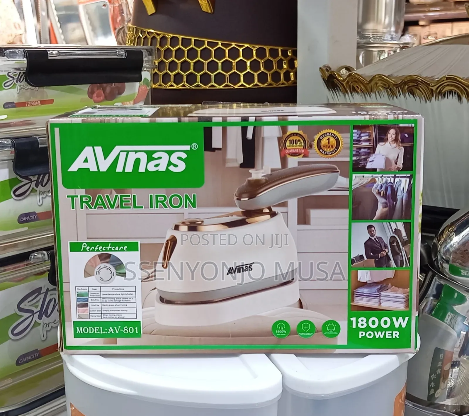Avinas Av-801 Perfectcare 100% Travel Iron – 1800w Portable Steam Iron