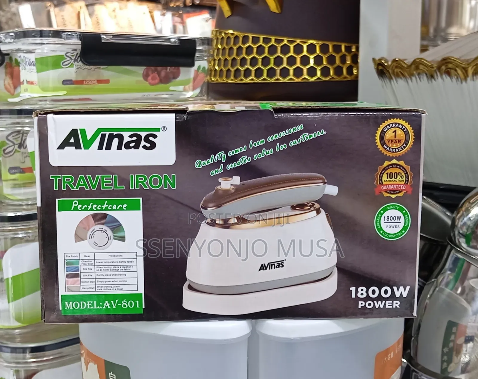 Avinas Av-801 Perfectcare 100% Travel Iron – 1800w Portable Steam Iron