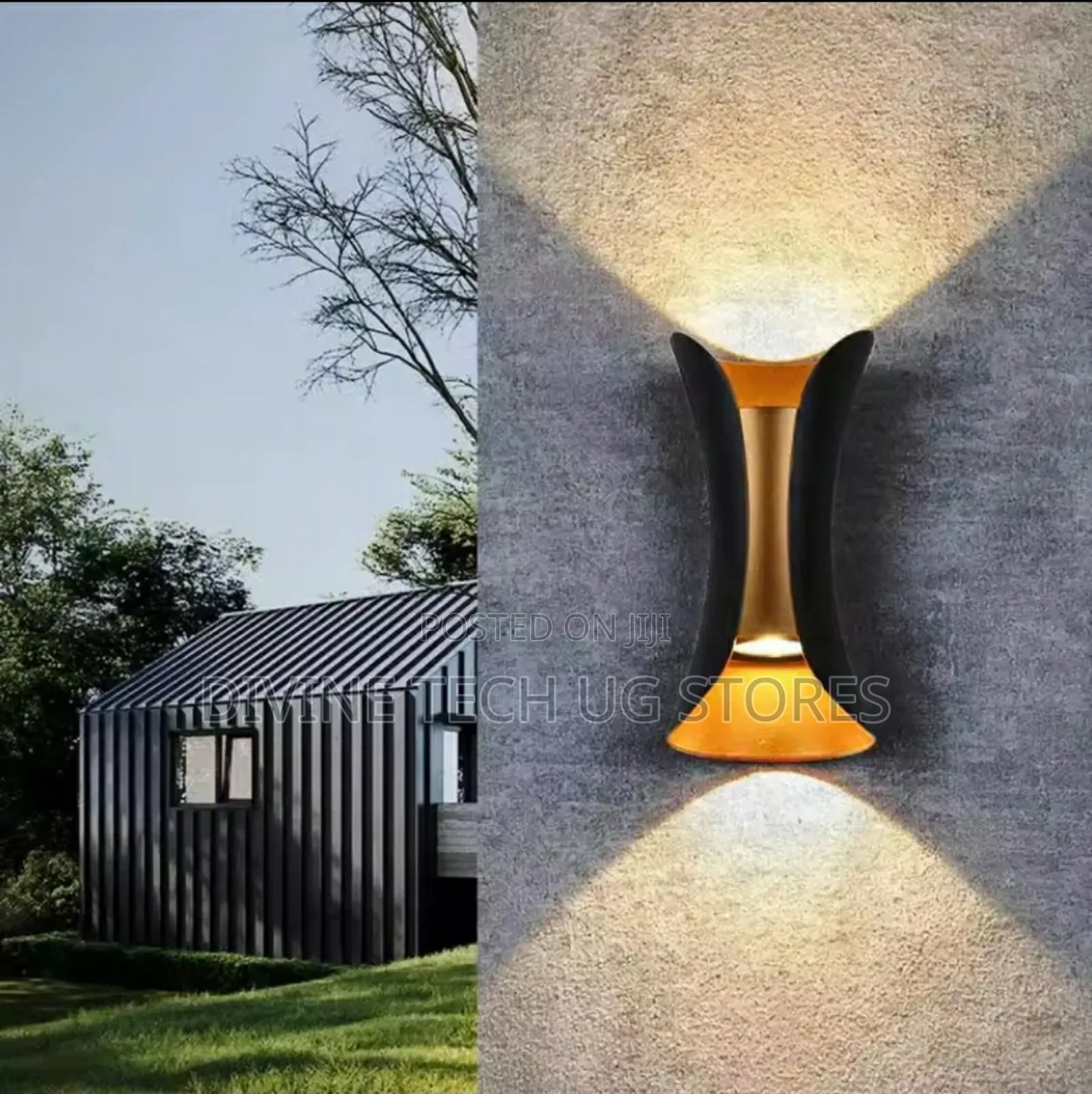 Modern Up and Down Wall Lights , Black and Gold Led Wall Light